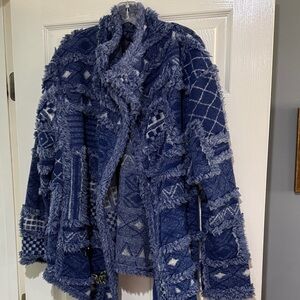 Johnny Was Blue Textured Women's Jacket XL